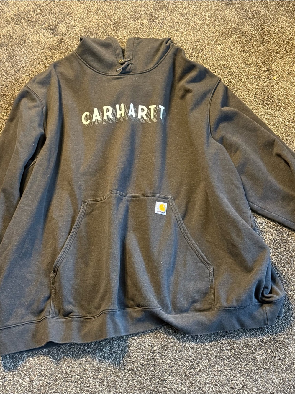 Carhartt Dark Gray Pullover Hoodie with Front Logo